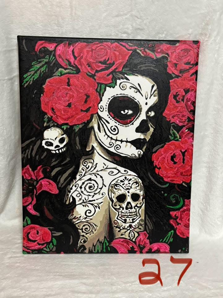 Sugar skull with roses
